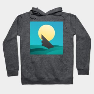 Shark retrowave sea Hoodie